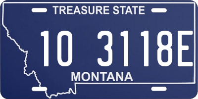 MT license plate 103118E