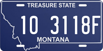 MT license plate 103118F