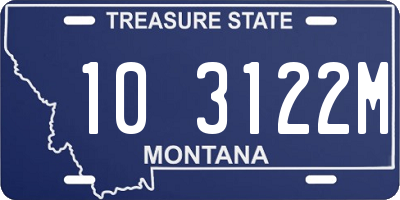 MT license plate 103122M