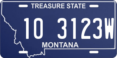 MT license plate 103123W