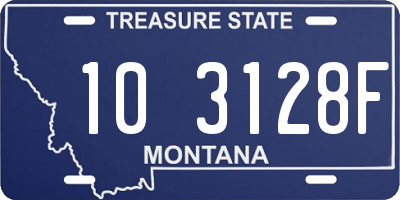 MT license plate 103128F