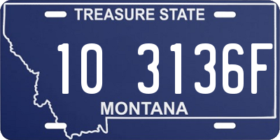 MT license plate 103136F