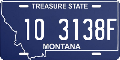 MT license plate 103138F