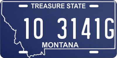 MT license plate 103141G