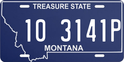 MT license plate 103141P