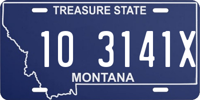 MT license plate 103141X