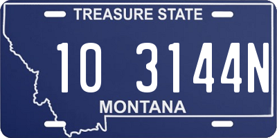 MT license plate 103144N