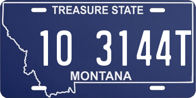 MT license plate 103144T