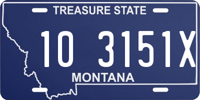 MT license plate 103151X