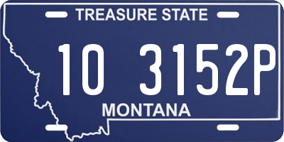 MT license plate 103152P