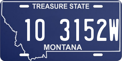 MT license plate 103152W