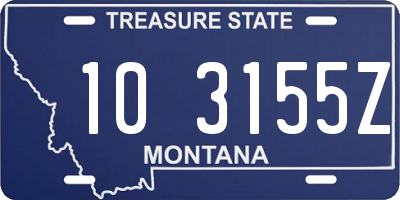 MT license plate 103155Z