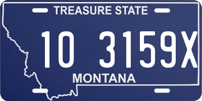 MT license plate 103159X