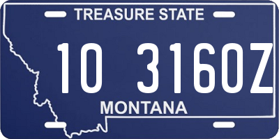 MT license plate 103160Z