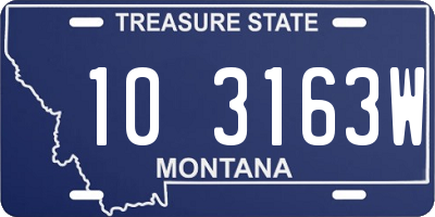 MT license plate 103163W