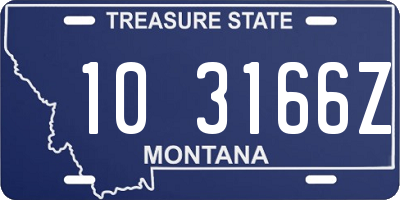 MT license plate 103166Z