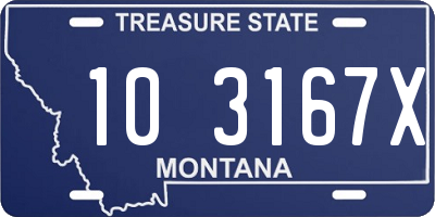 MT license plate 103167X