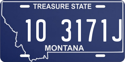 MT license plate 103171J