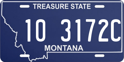 MT license plate 103172C