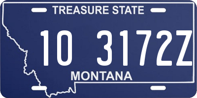 MT license plate 103172Z