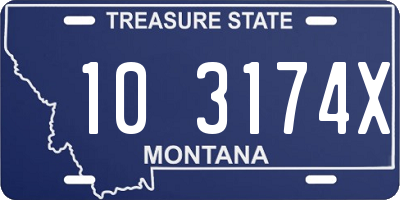 MT license plate 103174X