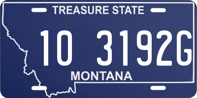 MT license plate 103192G