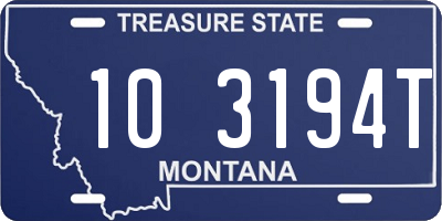 MT license plate 103194T