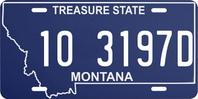 MT license plate 103197D