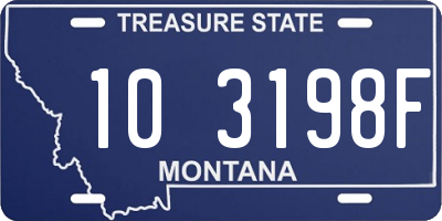 MT license plate 103198F