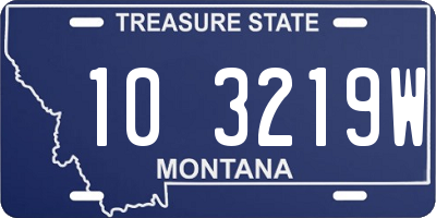 MT license plate 103219W