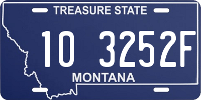 MT license plate 103252F