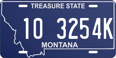 MT license plate 103254K