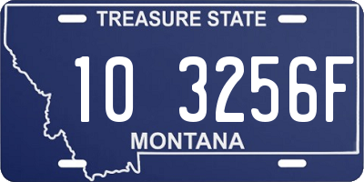 MT license plate 103256F