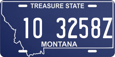 MT license plate 103258Z