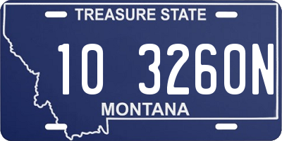 MT license plate 103260N