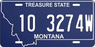 MT license plate 103274W