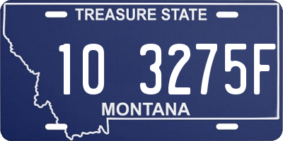 MT license plate 103275F