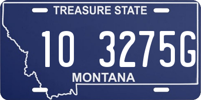 MT license plate 103275G