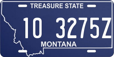 MT license plate 103275Z