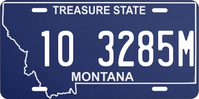 MT license plate 103285M
