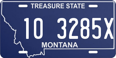MT license plate 103285X
