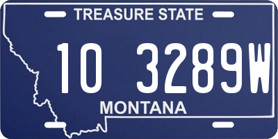 MT license plate 103289W