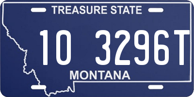 MT license plate 103296T