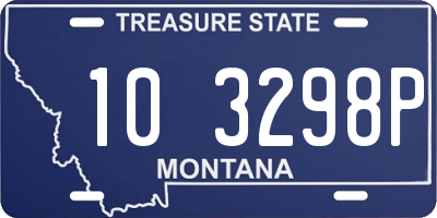 MT license plate 103298P