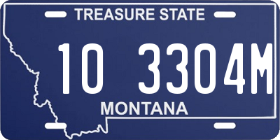 MT license plate 103304M