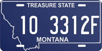 MT license plate 103312F