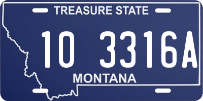 MT license plate 103316A