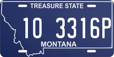 MT license plate 103316P