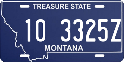 MT license plate 103325Z