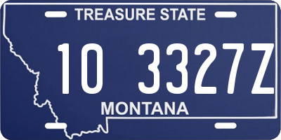 MT license plate 103327Z